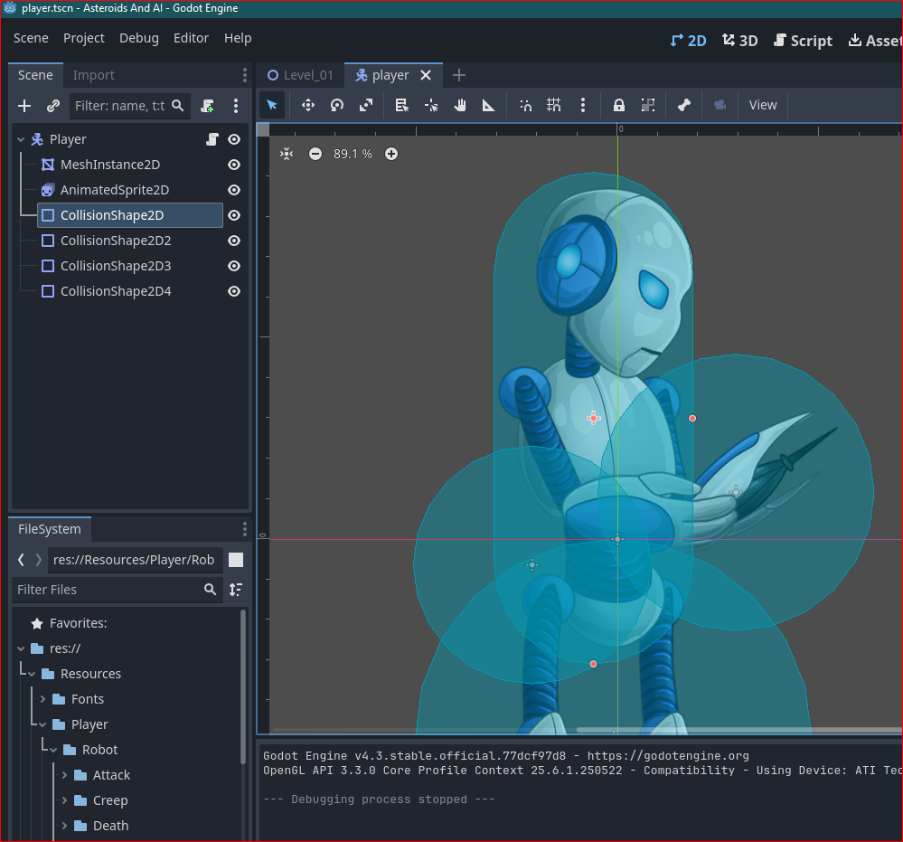 Asteroids and Androids Character